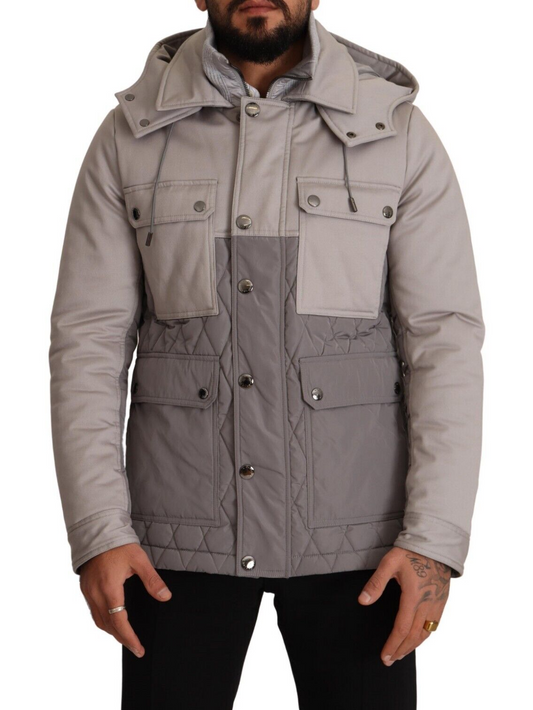 Elegant Lightweight Gray Windbreaker Jacket