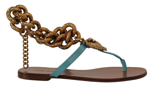 Dolce & Gabbana Devotion Sandals In Polished Cowhide