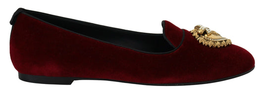 Dolce & Gabbana Red Velvet Devotion Slippers