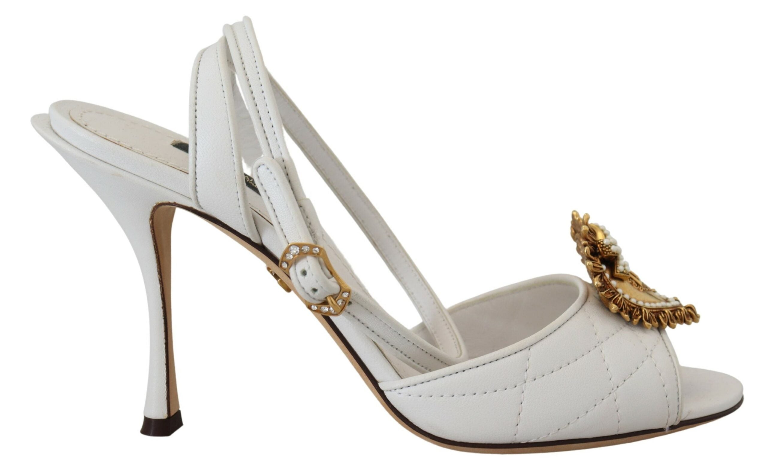 Dolce & Gabbana Matelassé Nappa Leather Devotion Sandals