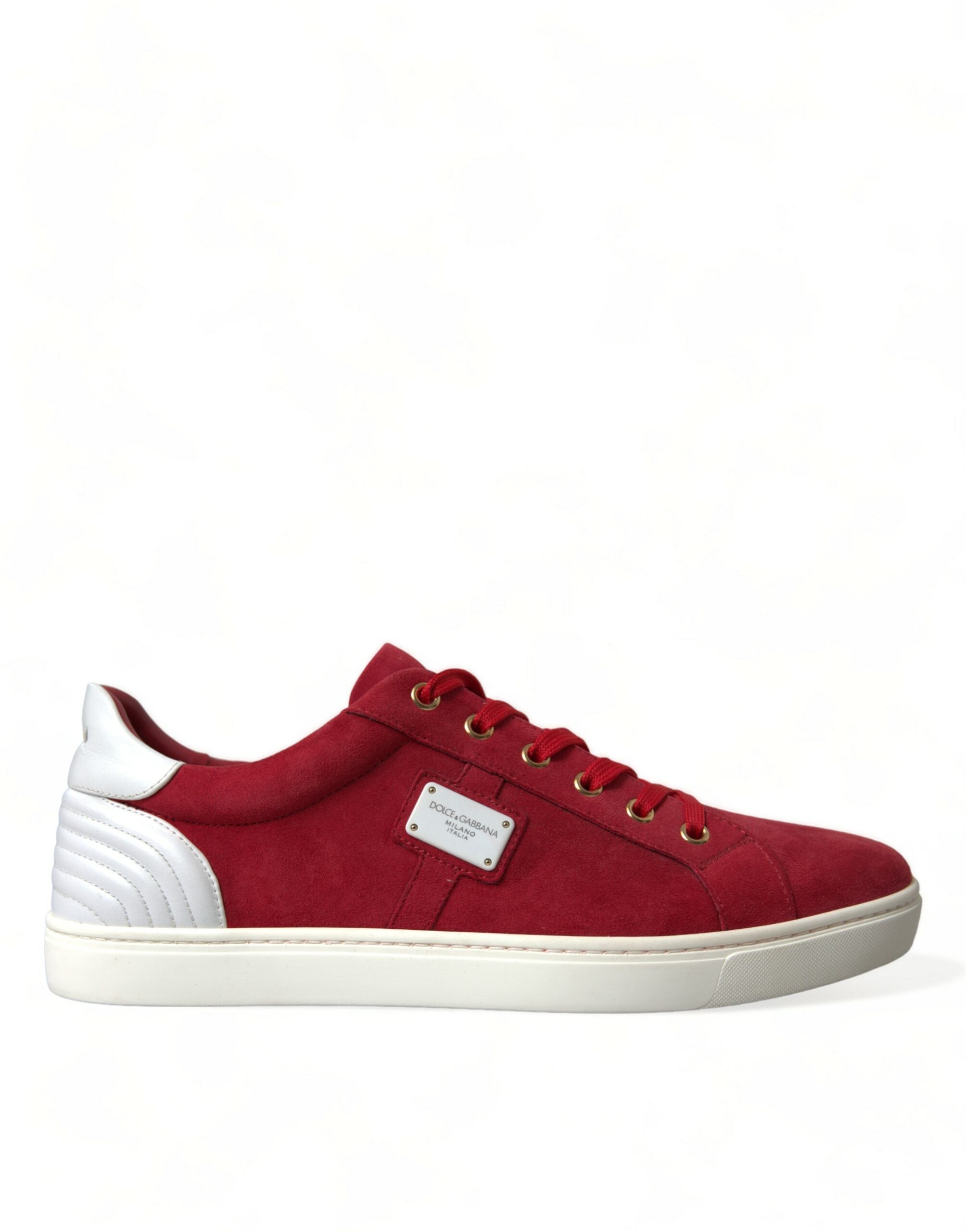 Elegant Red & White Low Top Sneakers