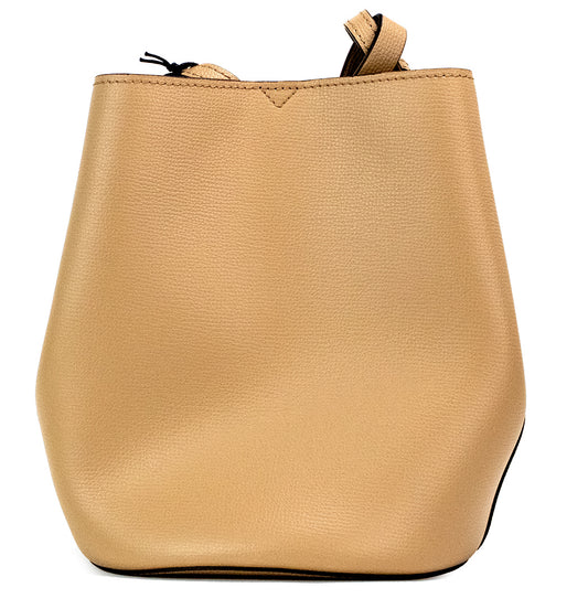 Burberry Lorne Camel Leather Bucket Bag