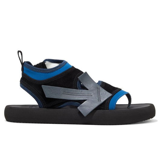 Chic Neoprene and Suede Sandals in Blue