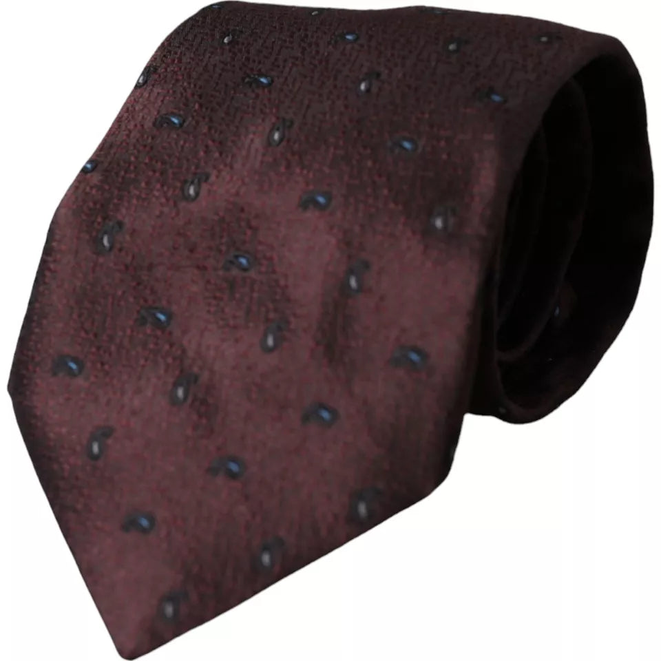 Bordeaux Fantasy 100% Silk Adjustable Men Tie