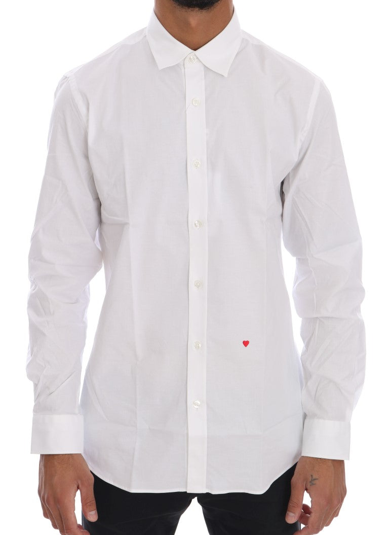 Elegant White Slim-Fit Cotton Shirt