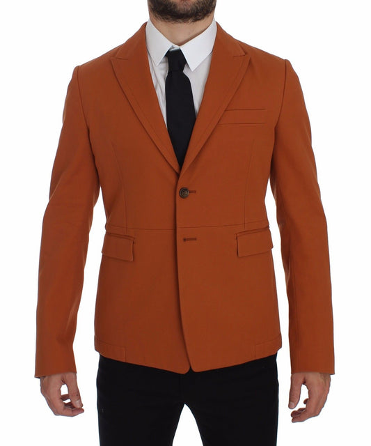 Elegant Orange Casual Cotton Blend Blazer