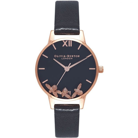 Black Synthetic Leather Watch