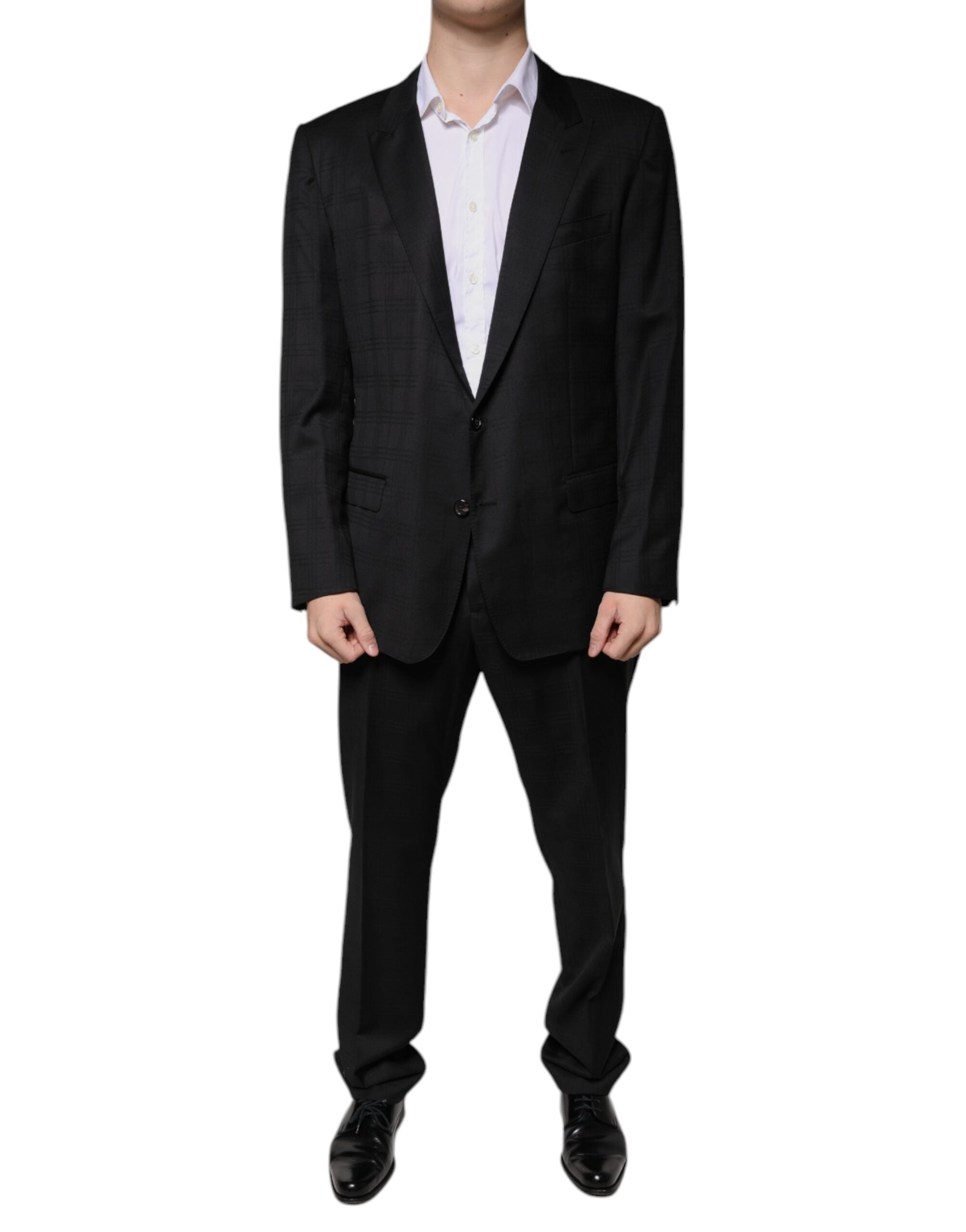 Black Wool Single Breasted Formal Suit